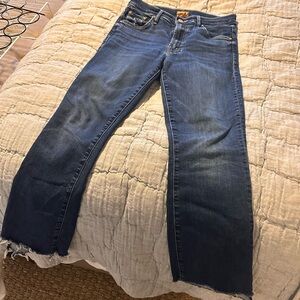 MOTHER The Insider Step Hem Crop Bootcut in Off Limits